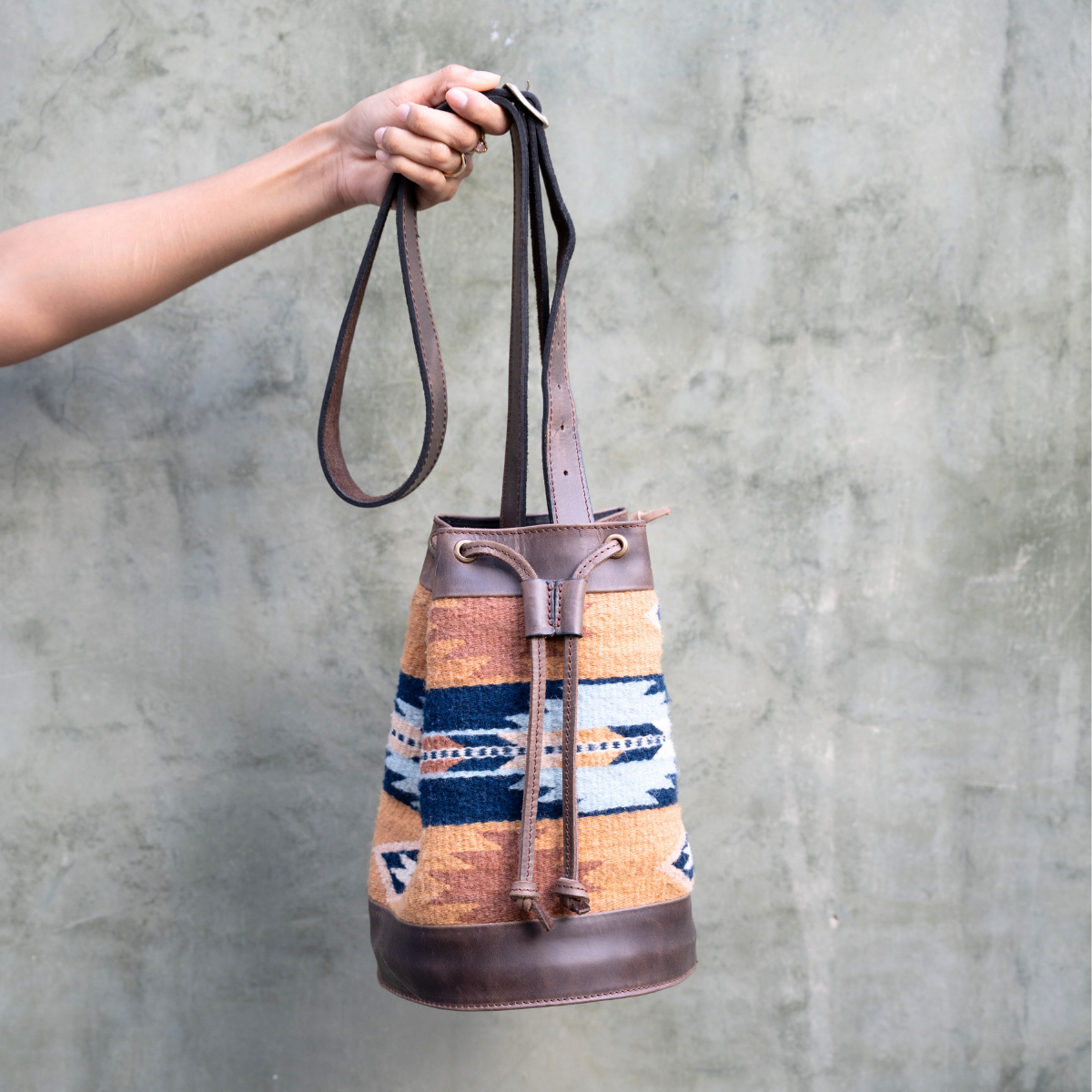 Amasouk Sundown Cinched Bucket Bag, Alternate, color, Brown