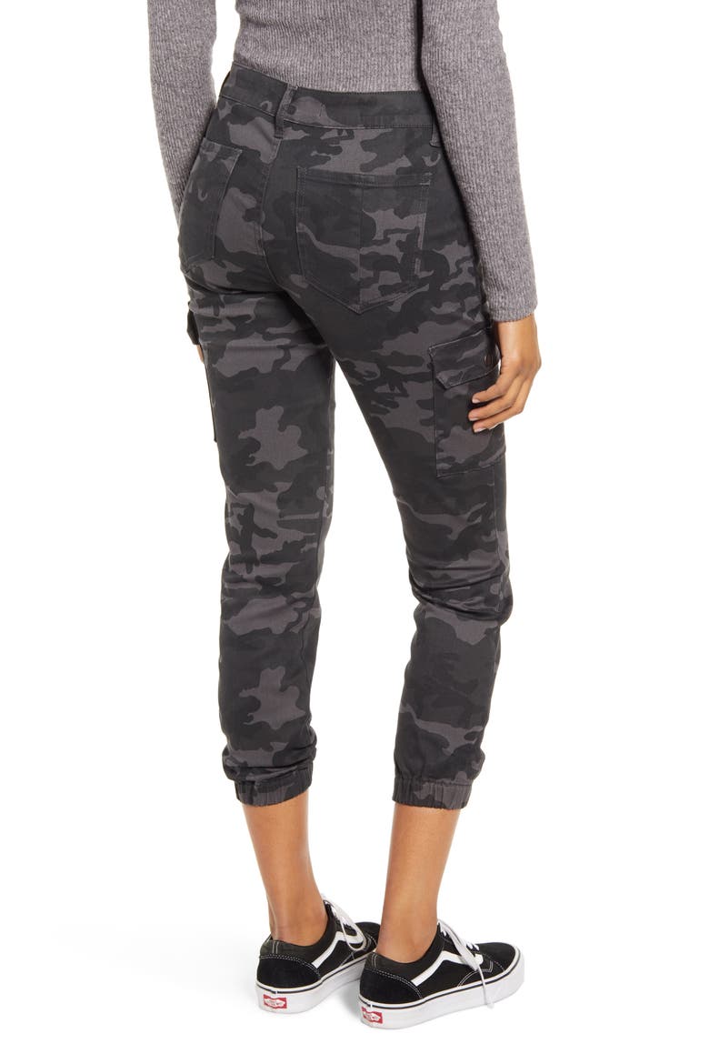 Camo Zip Pocket Denim Joggers, Alternate, color, GREY