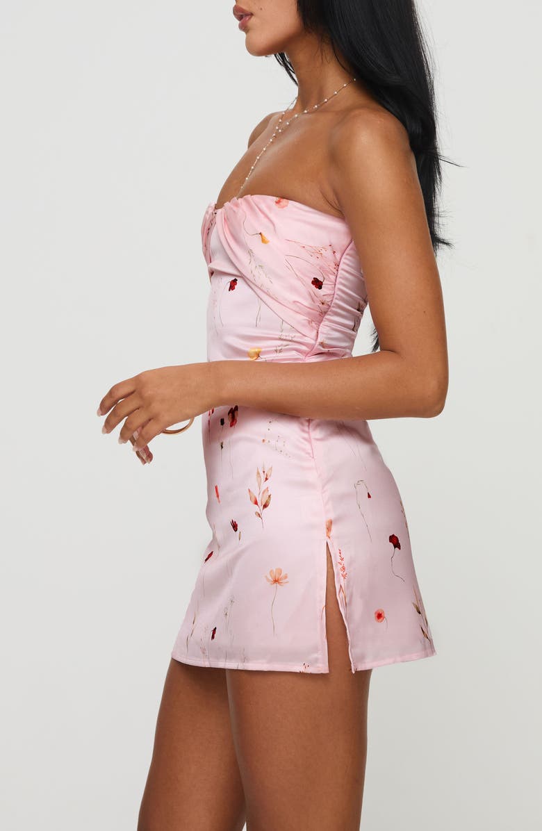 Princess Polly Irena Strapless Satin Minidress, Alternate, color, Pink