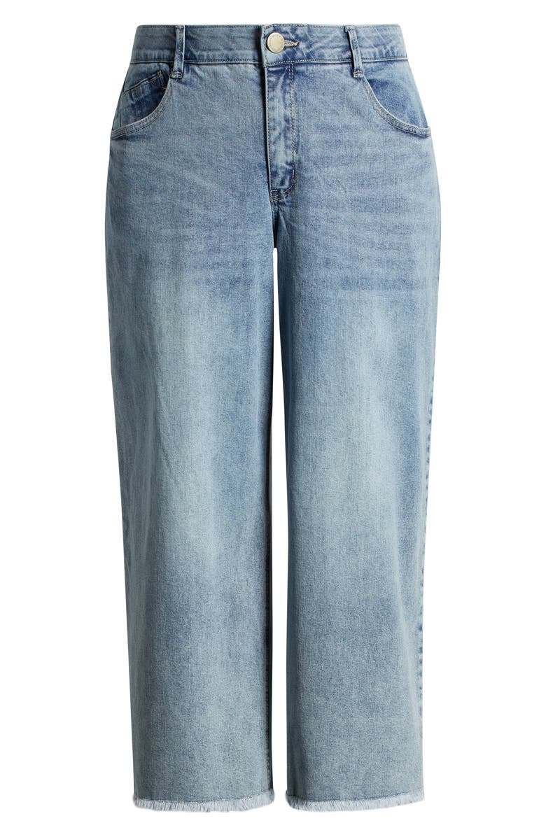 Wit & Wisdom Wyatt Skyrise Frayed High Waist Ankle Wide Leg Jeans, Alternate, color, Light Blue Artisanal