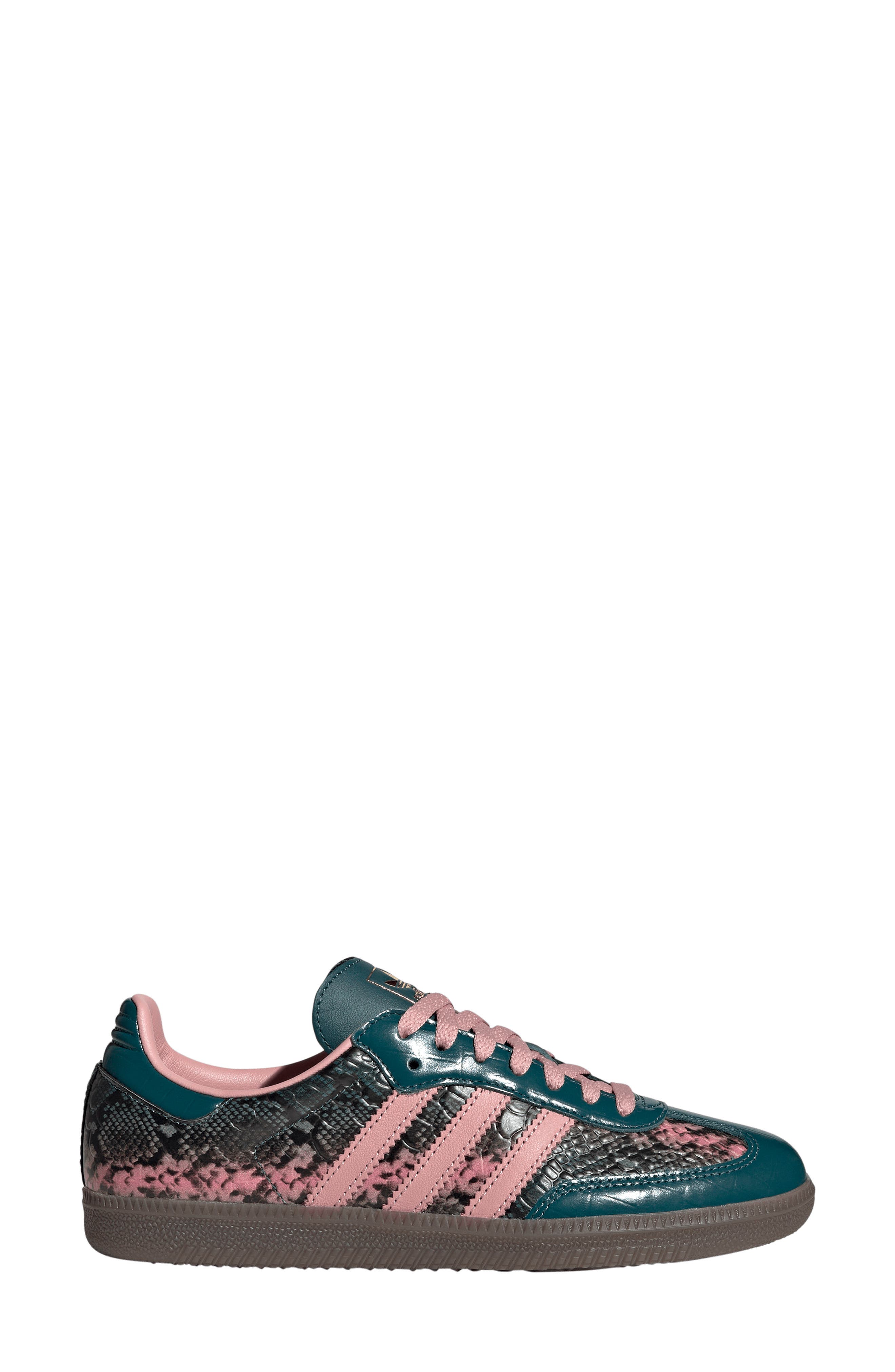 Samba OG Leather Sneaker, Alternate, color, RICH GREEN/ MAUVE/ GOLD