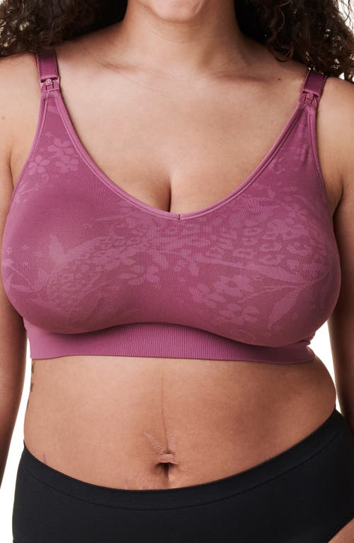 Bravado Designs Body Silk Seamless Recycled Nylon Blend Wireless Maternity/Nursing Bra in Berry Jacquard  product