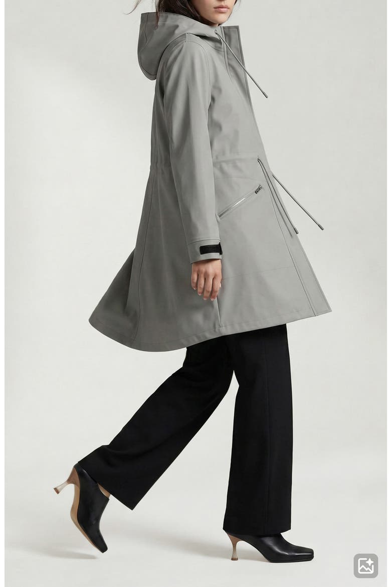 Sibil Hooded Water Repellent Jacket, Alternate, color, SILVER