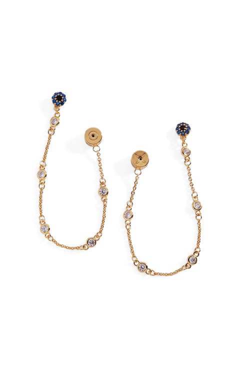 Evil Eye Front to Back Chain Earring