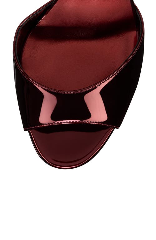 Christian Louboutin Sandaloo Metallic Peep-toe Sandal In Burgundy
