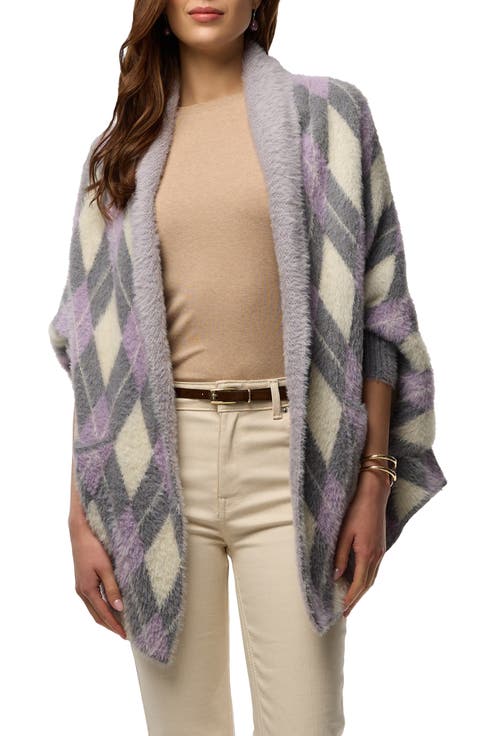 Argyle Eyelash Knit Cardigan