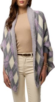 SAACHI Argyle Eyelash Knit Cardigan