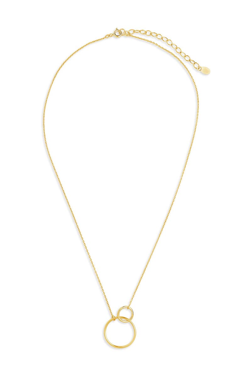 Sterling Forever 14K Yellow Gold Vermeil Interlocking Open Circle Pendant Necklace, Alternate, color, 