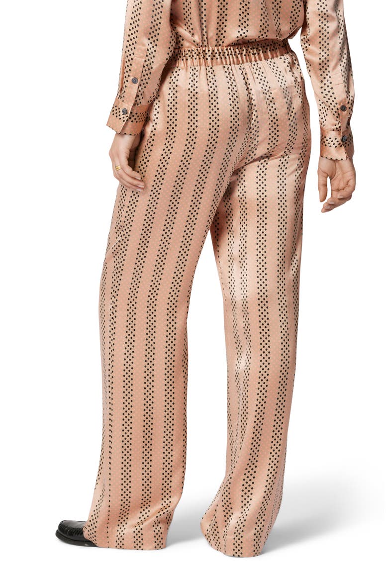 Aeslin Polka Dot Wide Leg Silk Pants, Alternate, color, PRALINE MULTI