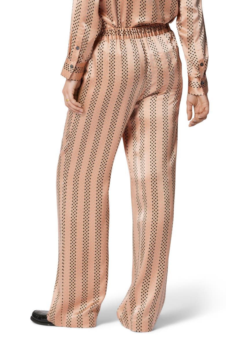 Equipment Aeslin Polka Dot Wide Leg Silk Pants, Alternate, color, Praline Multi