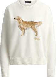 Lauren Ralph Lauren Golden Retriever Intarsia Cotton Sweater