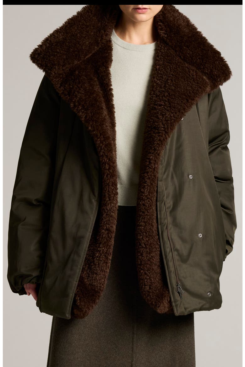 Faux Fur Lined Puffer Coat, Main, color, DARK MOSS