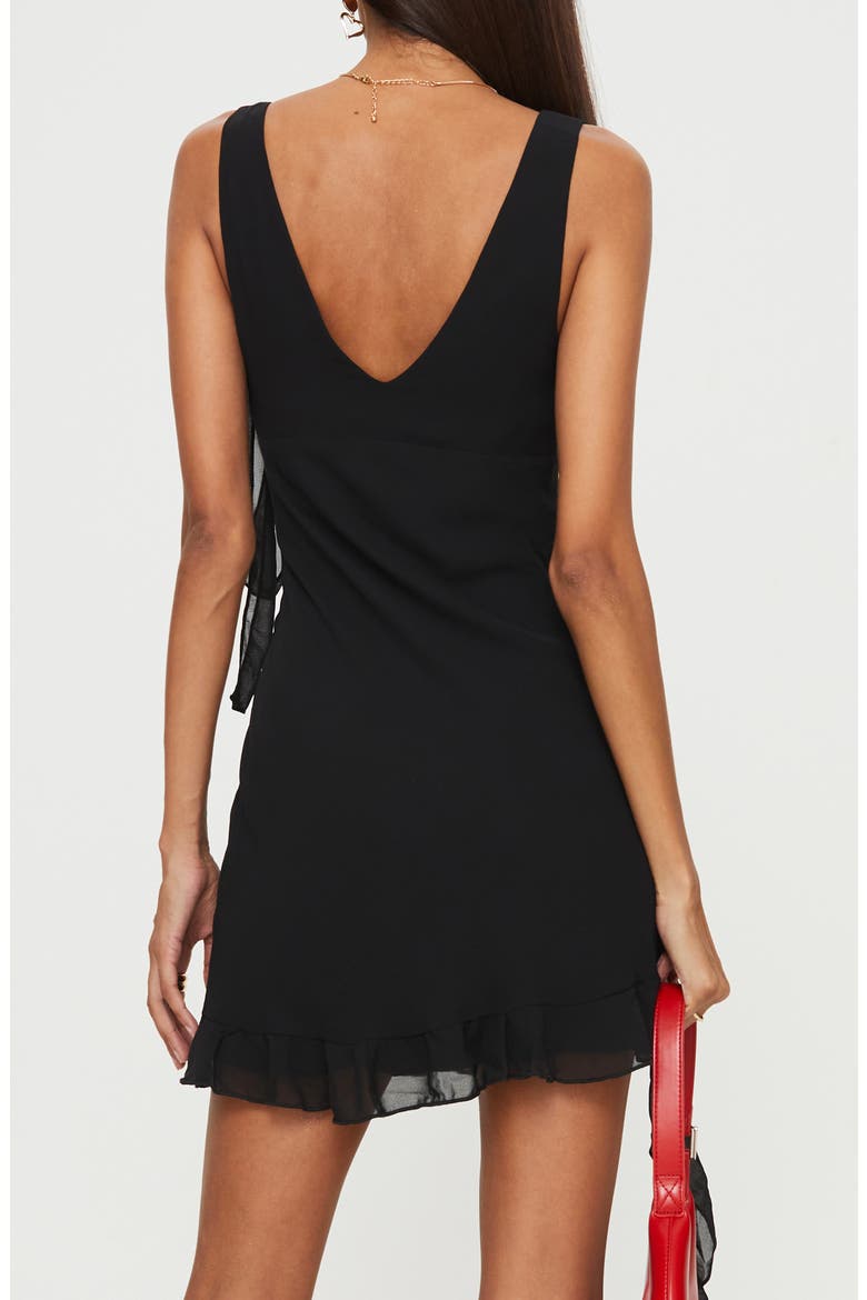 Varney Ruffle Chiffon Minidress, Alternate, color, BLACK