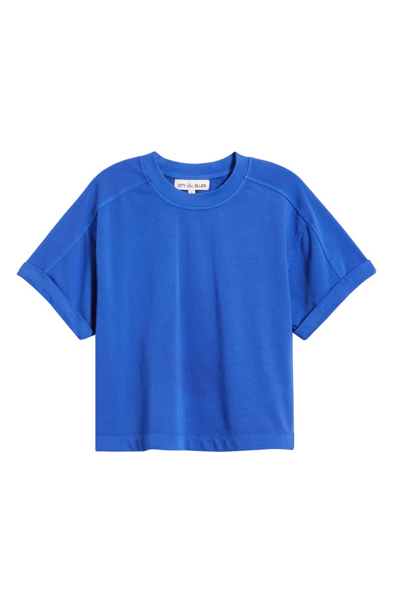 CITY BLUES Brie Boxy Short Sleeve Sweatshirt, Alternate, color, Royal Blue