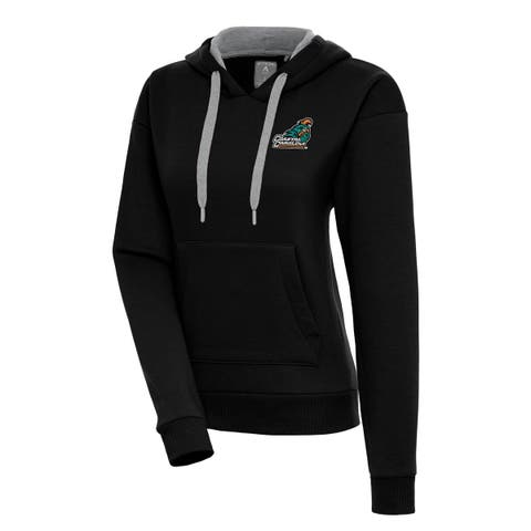 Women's Antigua Black Coastal Carolina Chanticleers Victory Pullover Hoodie