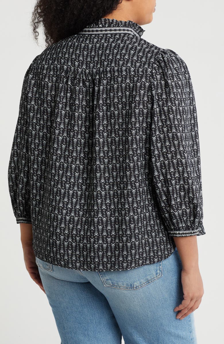 MAX STUDIO Split Neck Long Sleeve Top, Alternate, color,