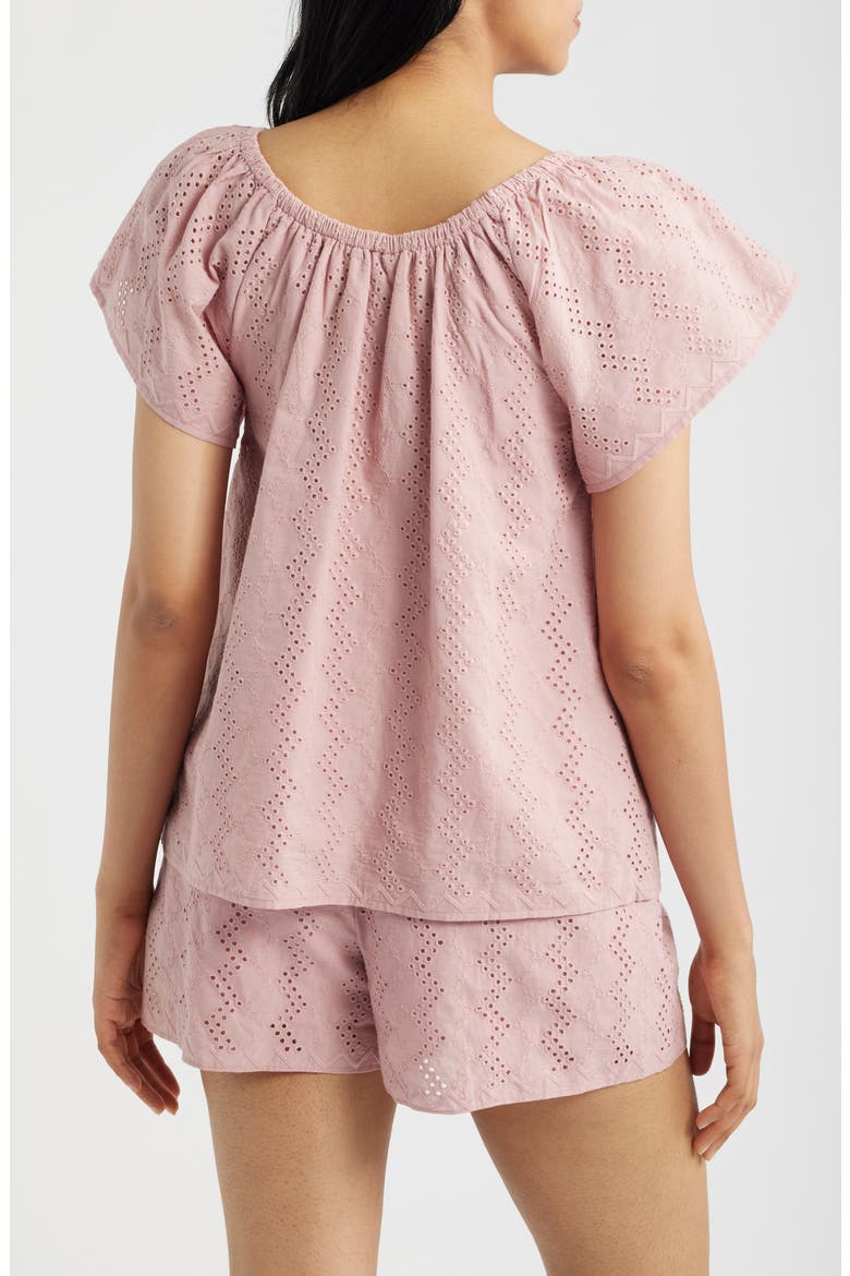 Eyelet Embroidered Peasant Top, Alternate, color, DUSTY PINK