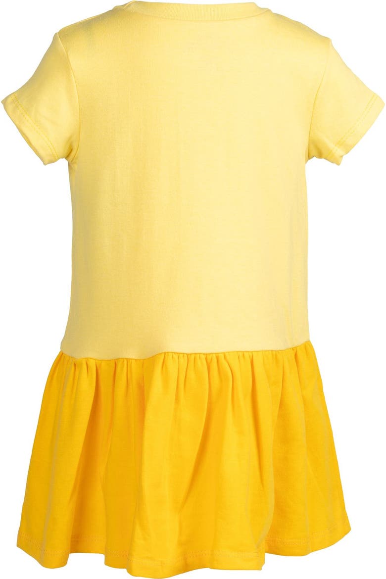 Princess Glitter Short Sleeve Dress, Alternate, color, Belle Bright Yellow