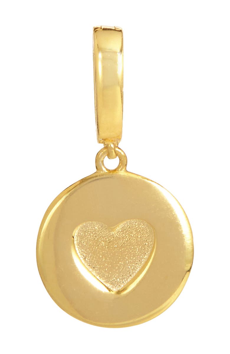 SAVVY CIE JEWELS 18K Yellow Gold Vermeil Heart Charm, Main, color,