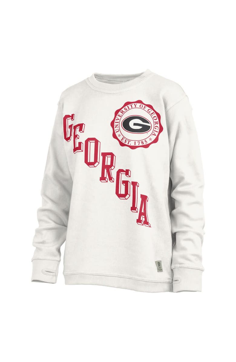 PRESSBOX Women's Pressbox White Georgia Bulldogs Shoreline Sundown Pullover Sweatshirt, Main, color, White