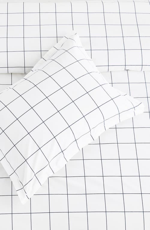 Melange Home Percale Cotton Grid Duvet Set