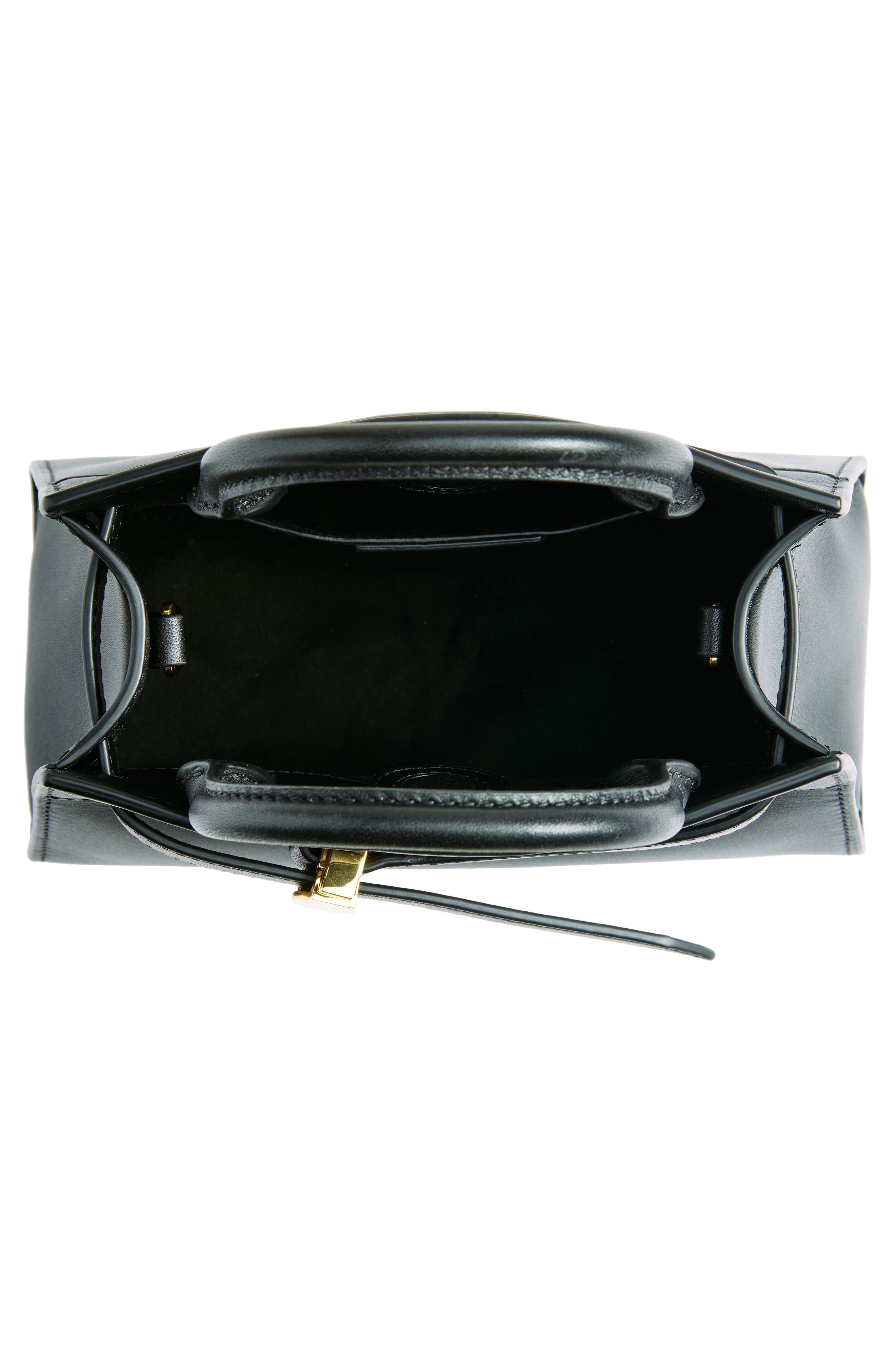 Veronica Beard Mini Dash Leather Top Handle Bag, Alternate, color, Black