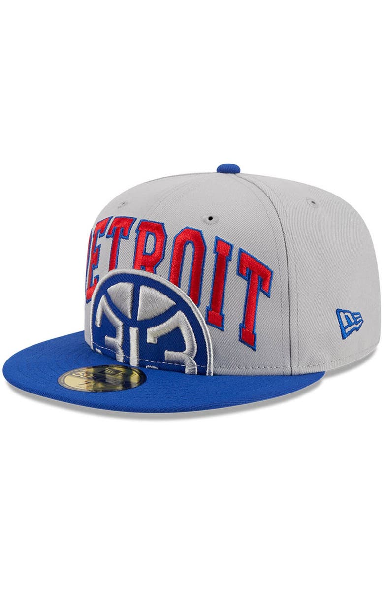 New Era Men's New Era Gray/Blue Detroit Pistons Tip-Off Two-Tone 59FIFTY Fitted Hat, Alternate, color, 