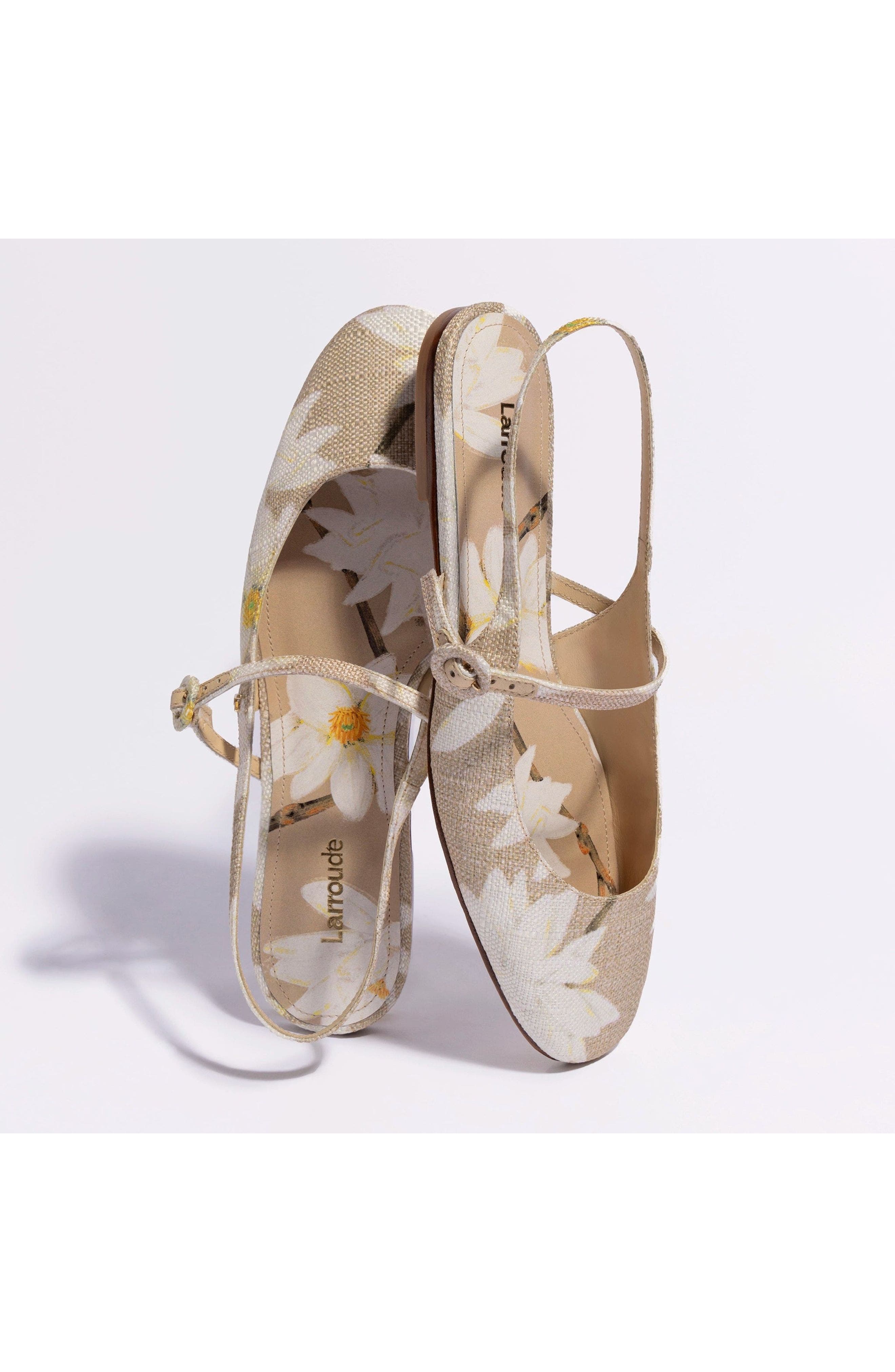 Larroudé Georgina Ballet Flat, Alternate, color, Beige