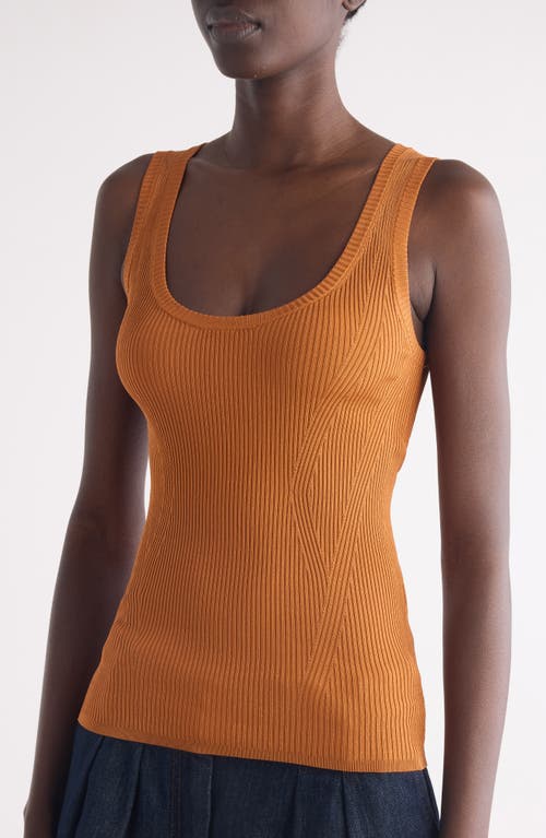 Dries Van Noten Topaza Ribbed Tank In Orange