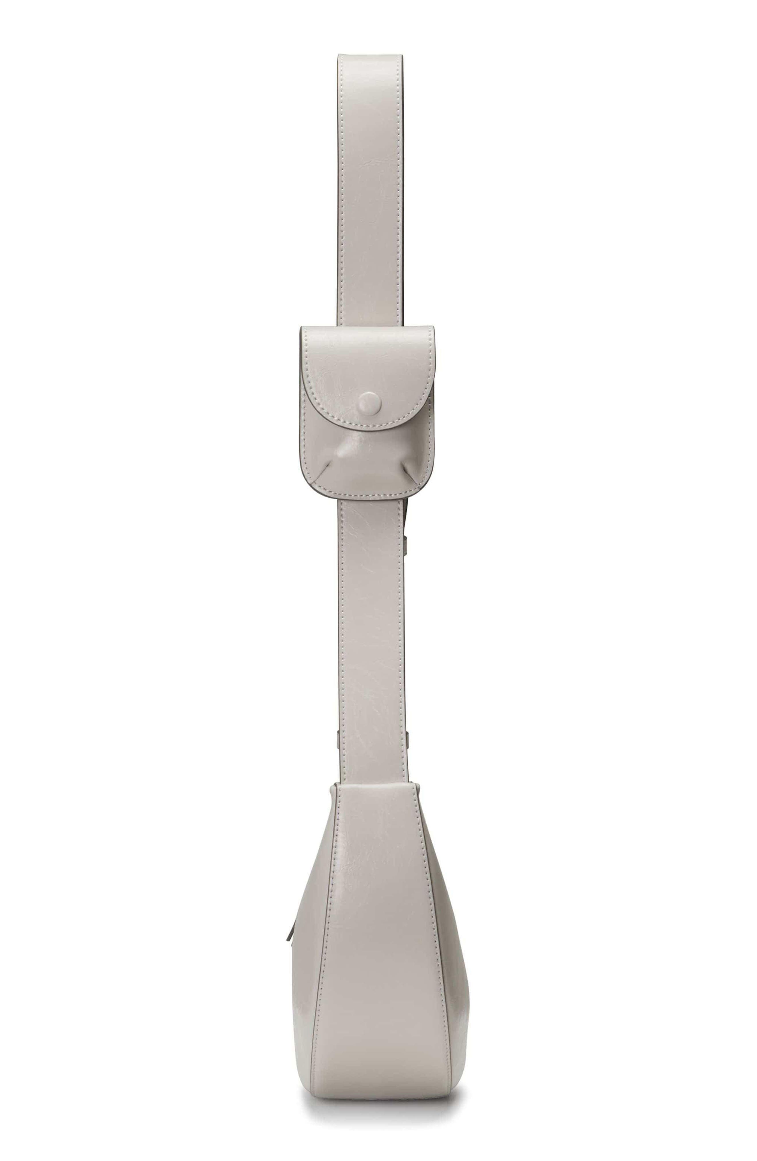 Oryany Rookie Crescent Crackled Leather Crossbody Bag, Alternate, color, Mist