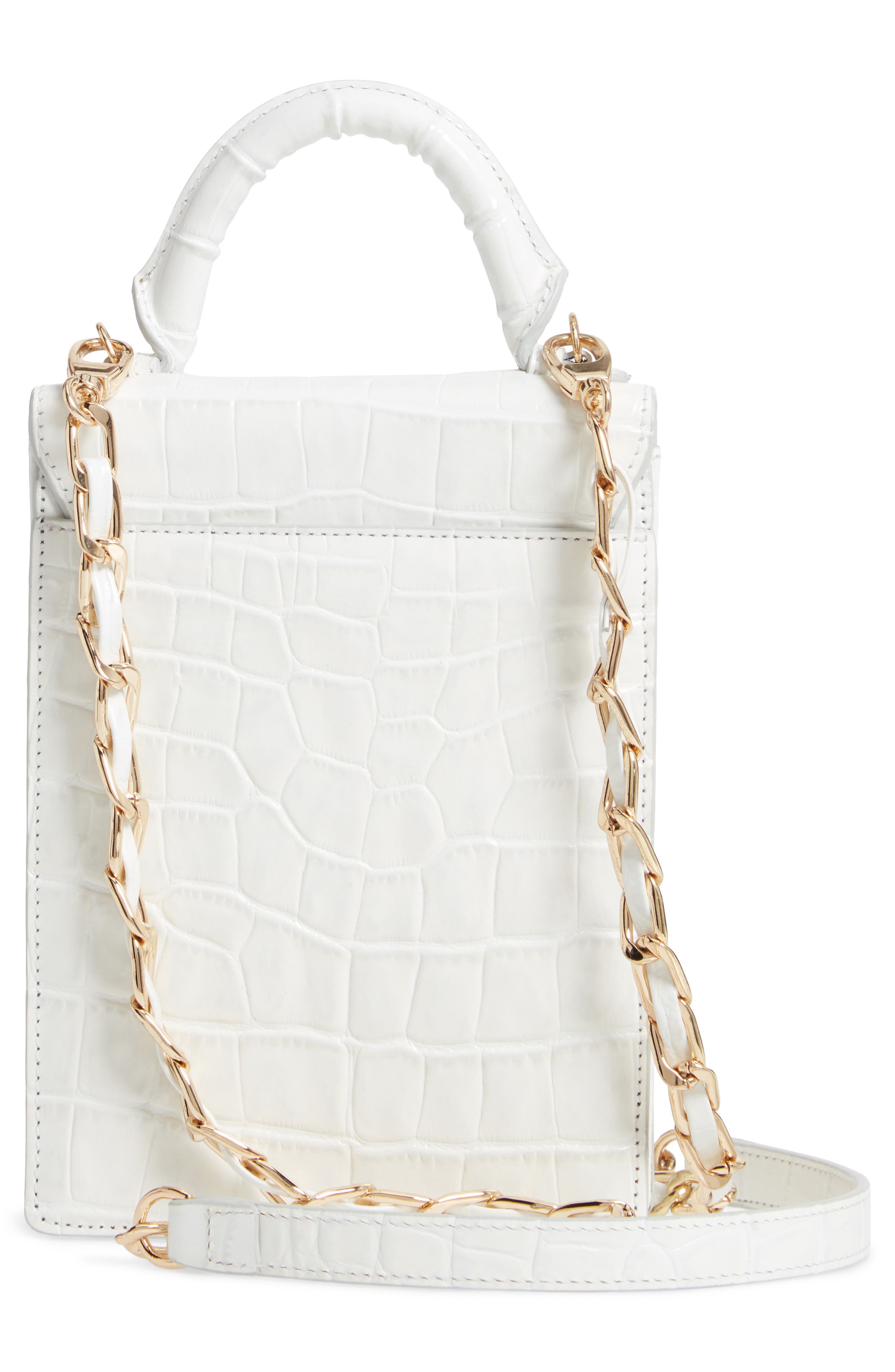 Rachel Parcell Mini Top Handle Leather Bag, Alternate, color, 