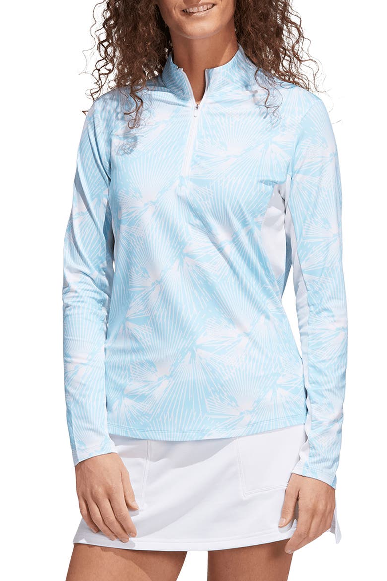Ultimate 365 Print Long Sleeve Golf Shirt, Main, color, BLISS BLUE