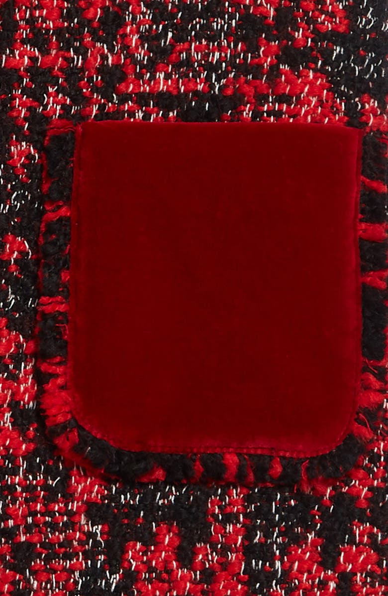 Dolce&Gabbana Velvet & Tweed Dress, Alternate, color, 