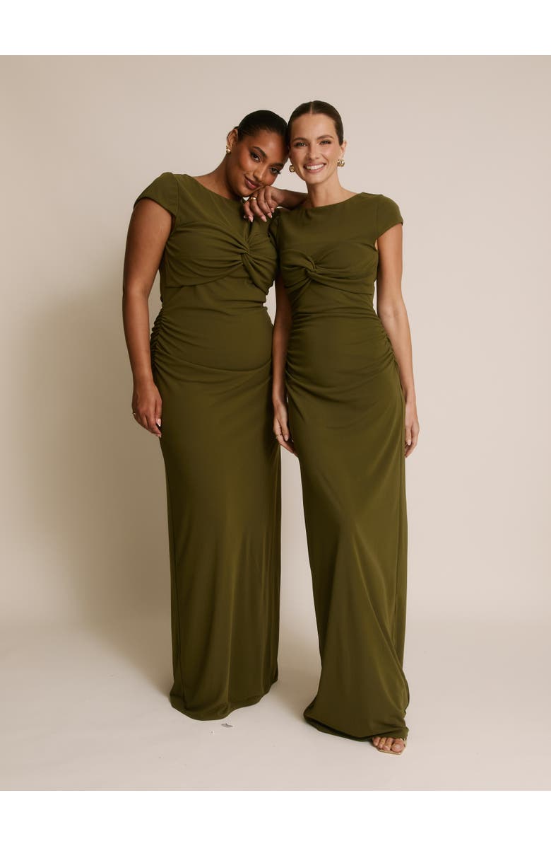 Six Stories Twist Bust Short Sleeve Stretch, Alternate, color, Fern