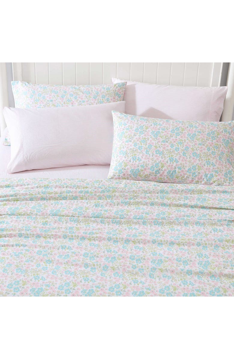 Laura Ashley Jaynie 6-Piece Sheet Set, Alternate, color, Pastel Blue