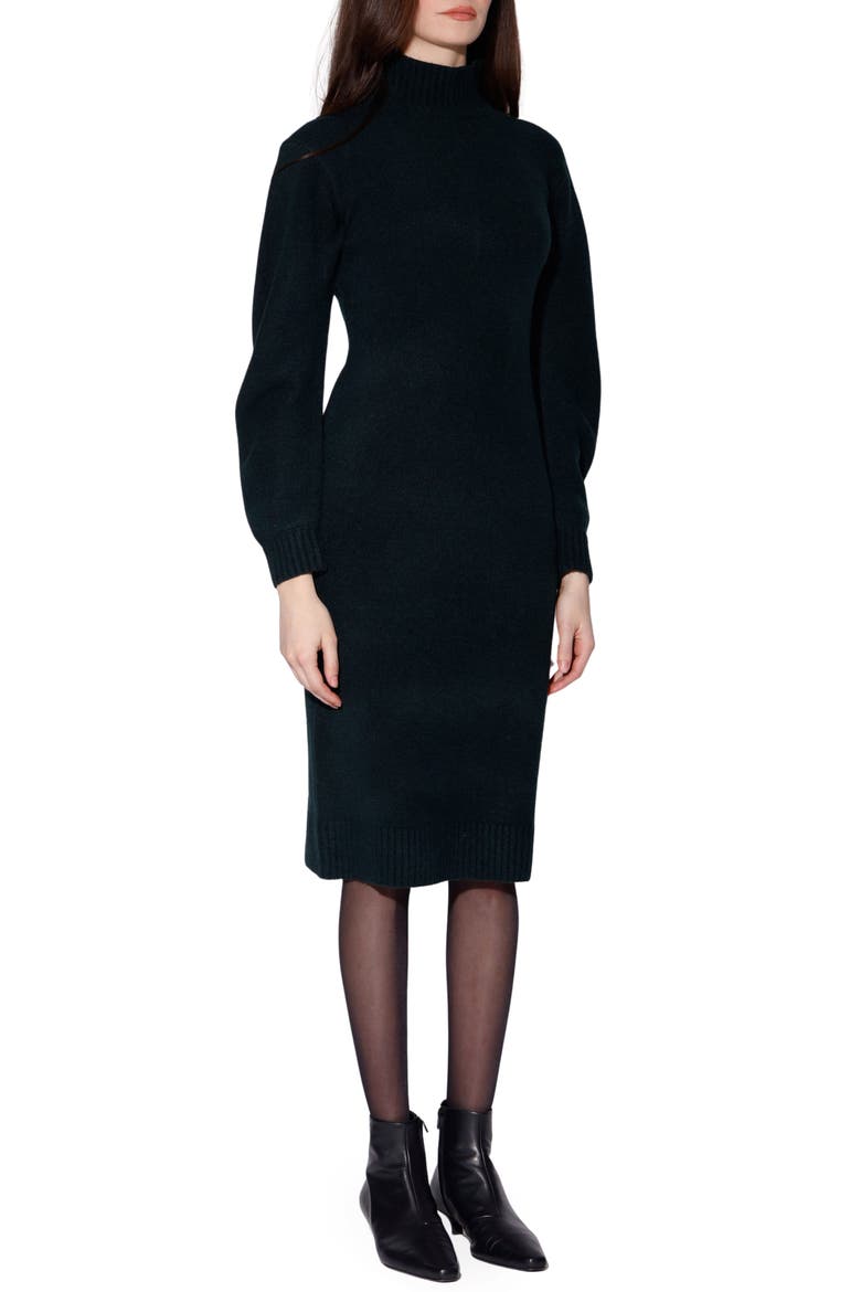 Adaline Long Sleeve Turtleneck Dress, Alternate, color, TEAL