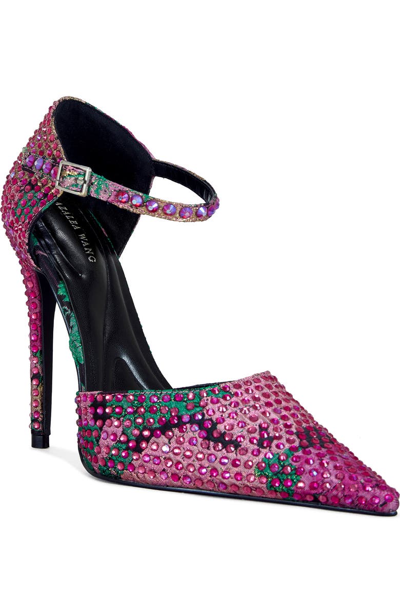 AZALEA WANG Daiyya Ankle Strap Pointed Toe Pump, Main, color, Pink Multi