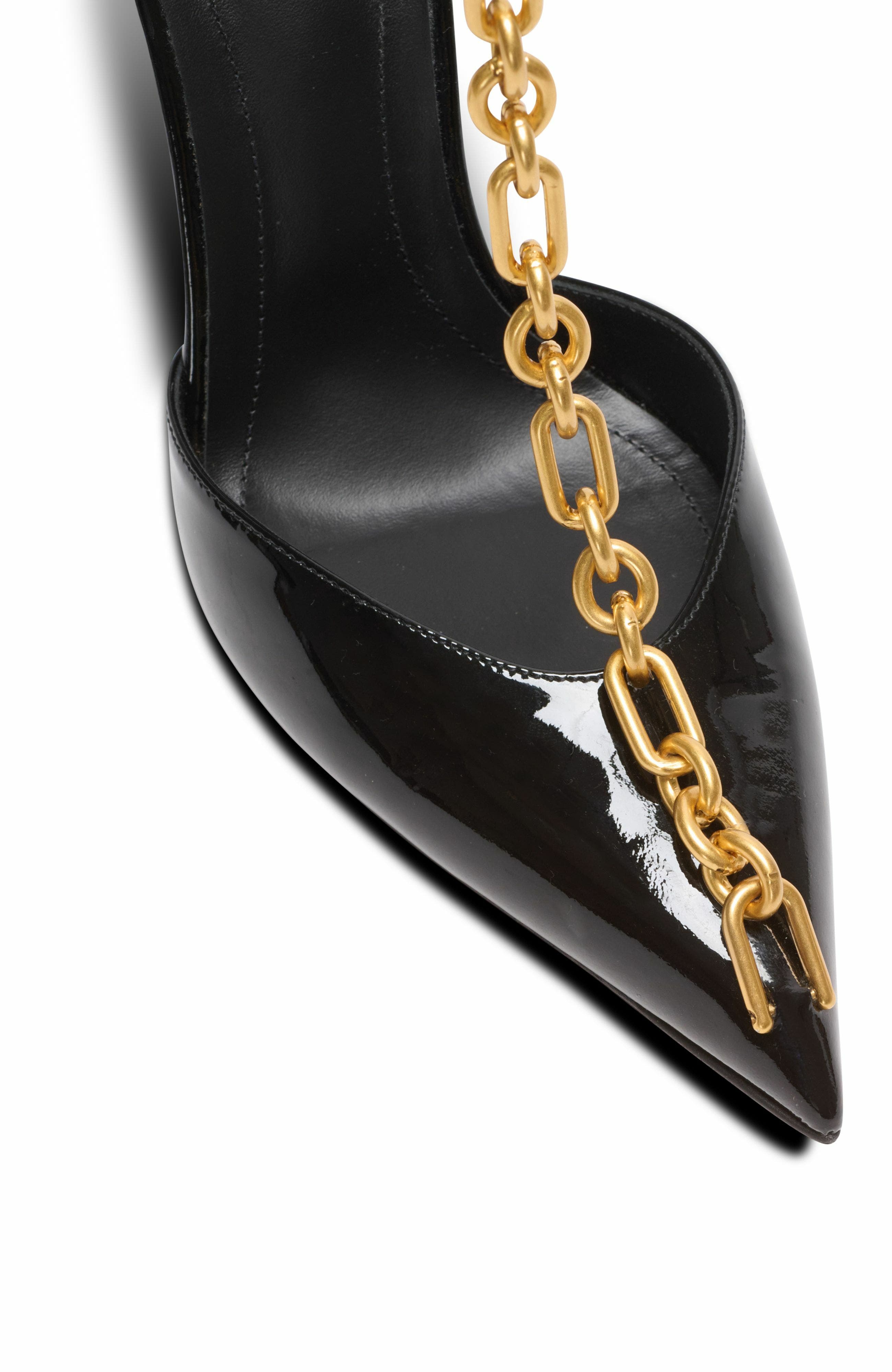 Balmain Sync Patent Leather Stilettos With Pointed Toe, Alternate, color, Black