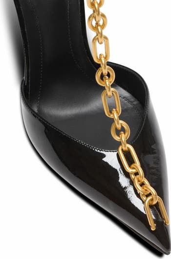 Sync patent leather stilettos with pointed toe