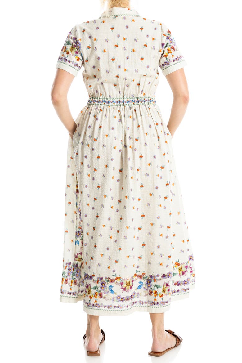 Printed Maxi Shirtdress, Alternate, color, CREAM/ PURPLE