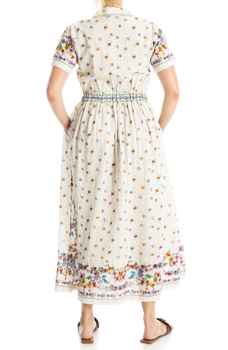 MAX STUDIO Printed Maxi Shirtdress, Alternate, color, Cream/ Purple