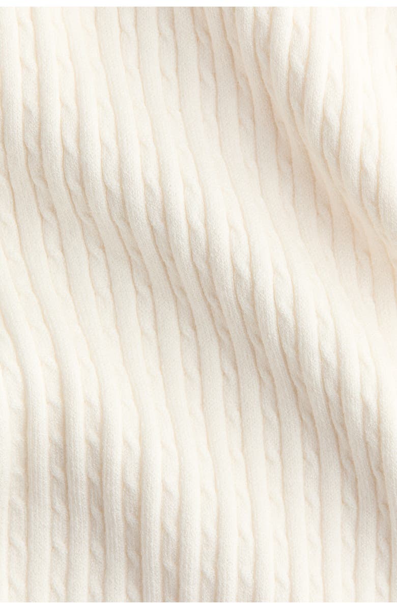 H&M Flared Cable-knit Trousers, Alternate, color, White