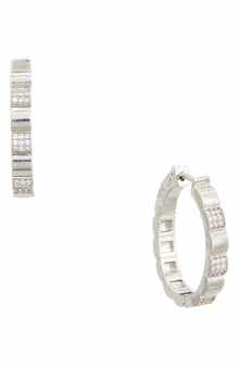 Juvell Pavé Cubic Zirconia Hoop Earrings