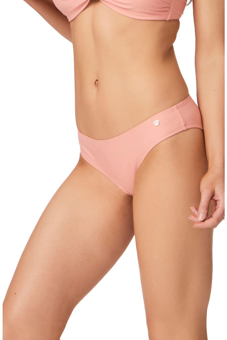 Sherrie Hipster Bikini Bottoms, Alternate, color, PEACH SUEDE