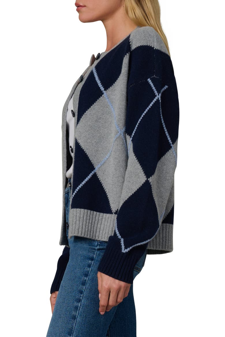 Relaxed Fit Argyle Cardigan, Alternate, color, BLUE ARGYLE