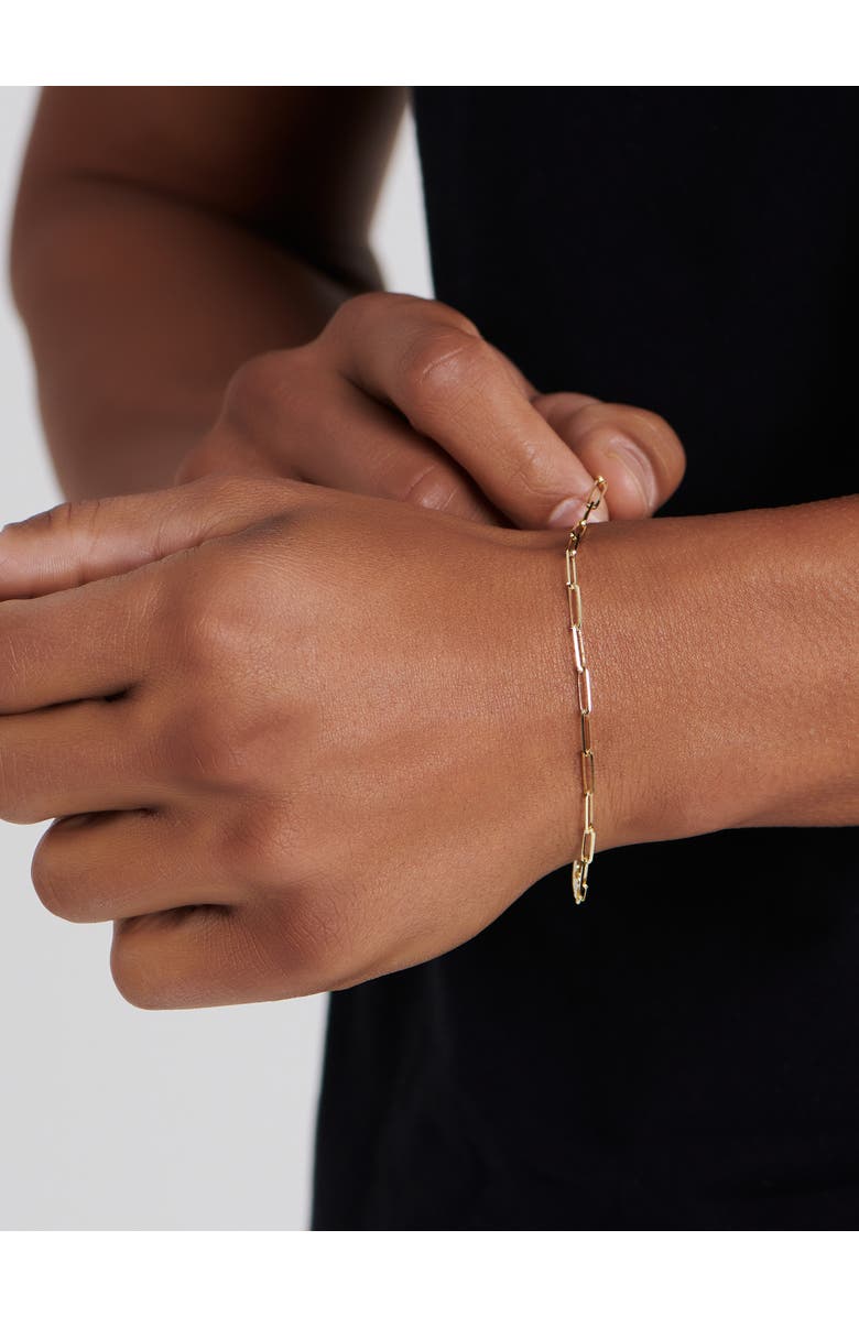 DEVATA Paperclip Chain Bracelet in 14K Gold, 2.2mm, Alternate, color, Yellow Gold