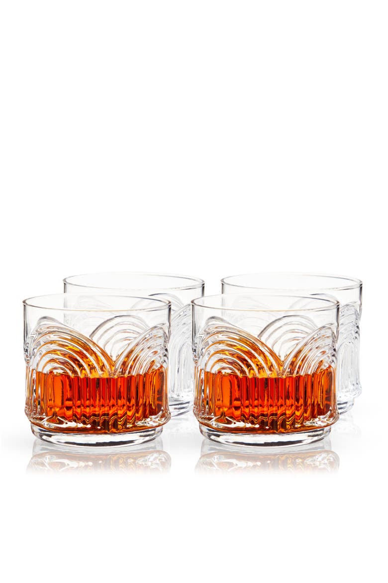 Beau Crystal Lowball Tumblers Set of 4, Alternate, color, Clear