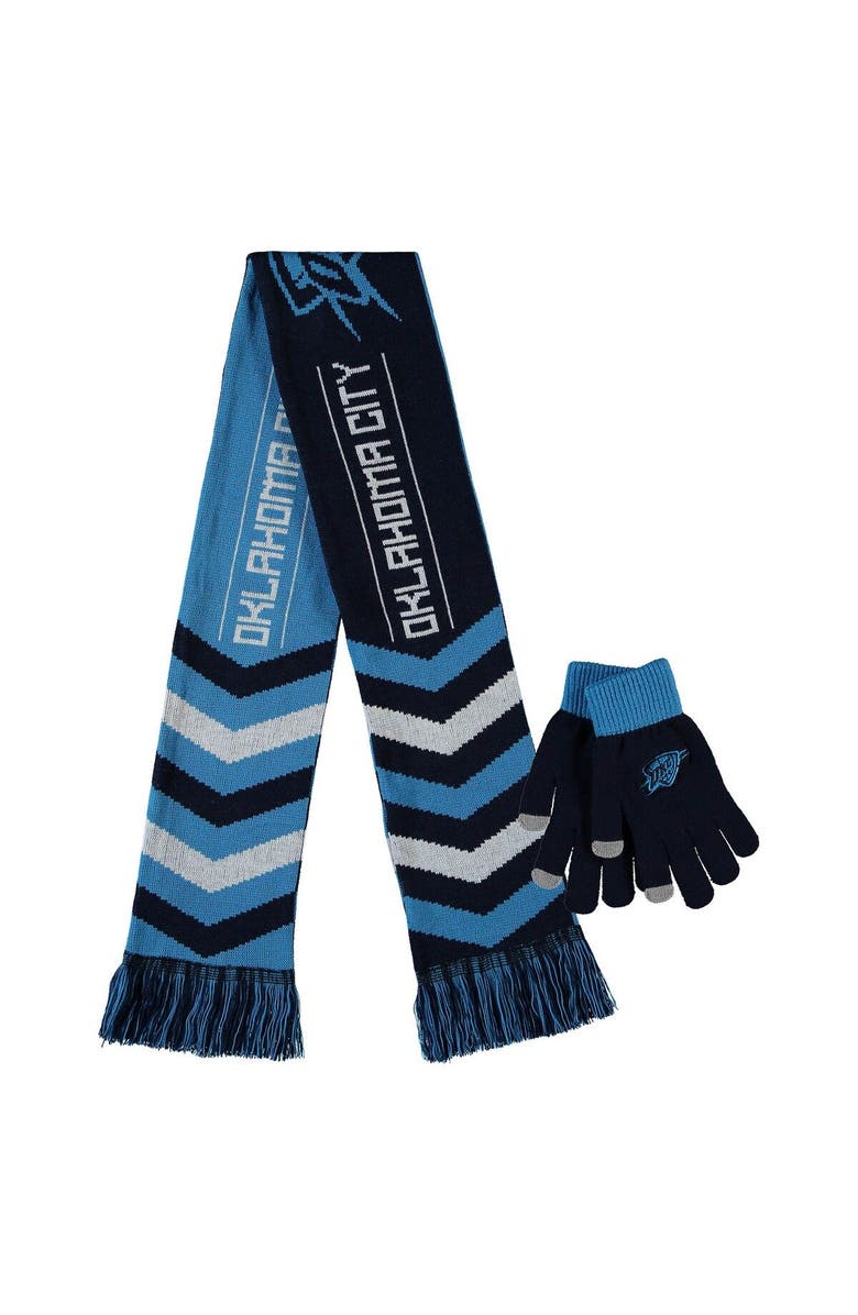 FOCO Blue Oklahoma City Thunder Glove & Scarf Combo Set, Main, color, 