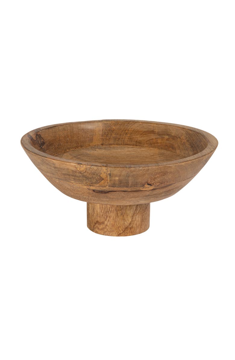 Storied Home Mango Wood Footed Bowl, Natural, Main, color, Natural