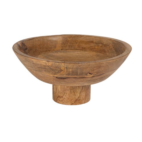 Storied Home Mango Wood Footed Bowl, Natural In Brown